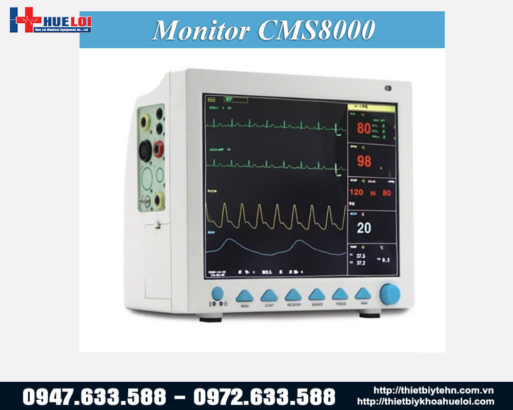 máy monitor contec, Máy monitor 5 thông số, Máy monitor contec 8000, thiết bị theo dõi bệnh nhân, monitor contec 8000,Monitor theo dõi bệnh nhân Contec CMS8000