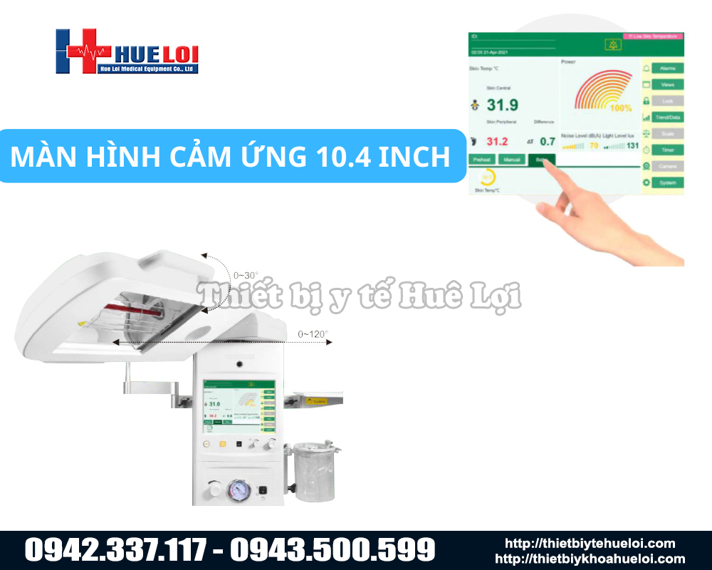 m&agrave;n h&igrave;nh cảm ứng của m&aacute;y sưởi ấm trẻ sơ sinh
