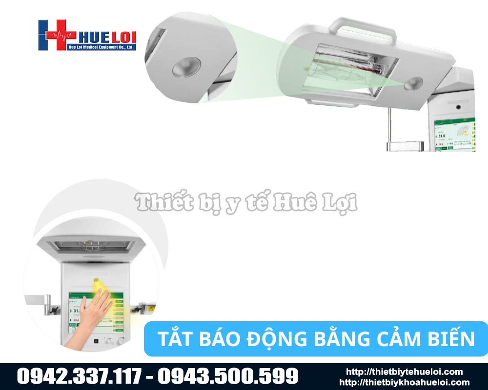 tắt b&aacute;o động bằng cảm biến của m&aacute;y sưởi ấm trẻ sơ sinh 