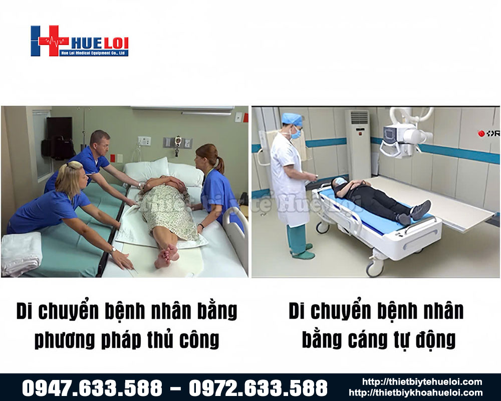 cáng tự động giảm thiểu gánh nặng thể chất cho nhân viên y tế