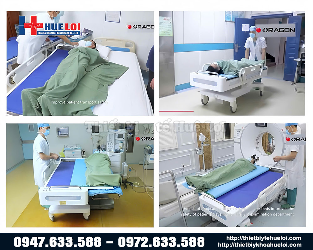 ứng dụng của cáng cứu thương vận chuyển bệnh nhân bằng bàn lăn 