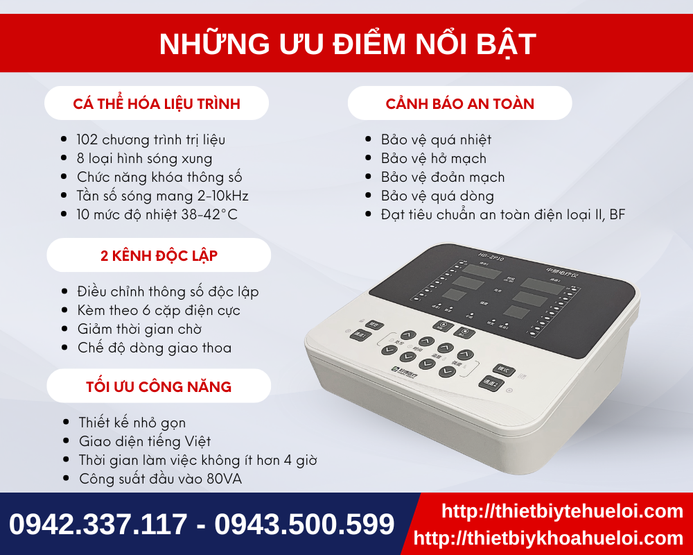 điện xung cao cấp 2 kênh