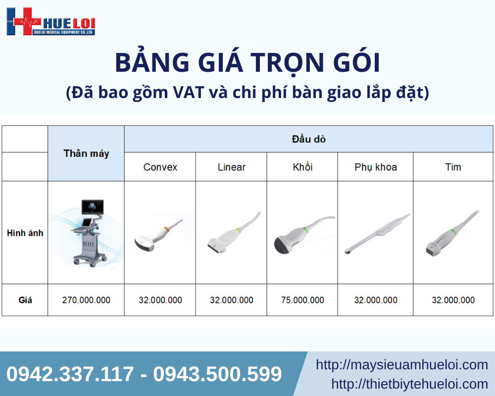 bảng giá máy siêu âm