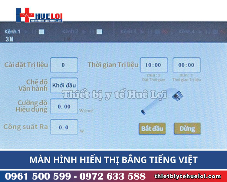 m&agrave;n h&igrave;nh hiển thị m&aacute;y si&ecirc;u &acirc;m trị liệu