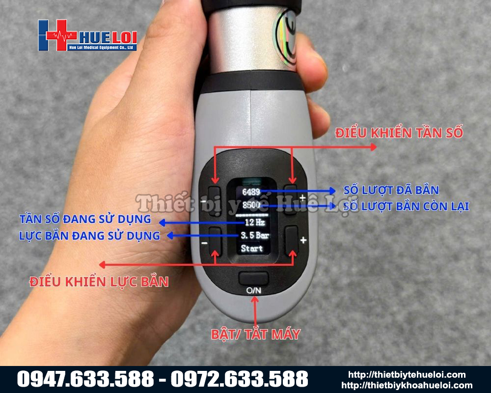 tay cầm máy xung kích